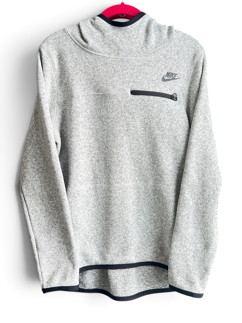 Nike Summit Brushed Knit Fleece Gray Pullover Hoodie Style 914398-063 Size Small